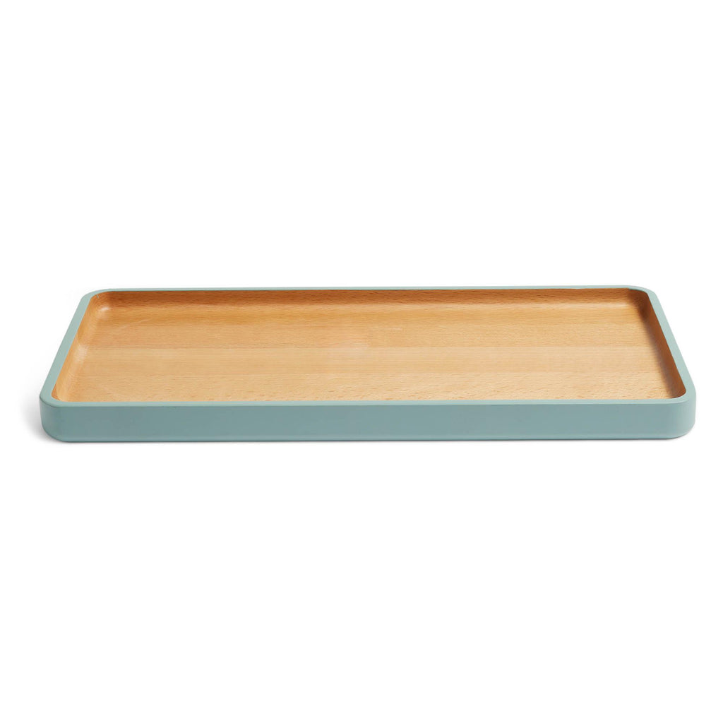 Habitat Beech Serve Platter Coloured Edge Duck Egg