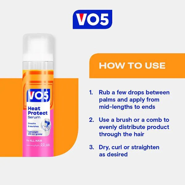 VO5 Heat Protect Hair Serum 50ml (Trusted British brand)