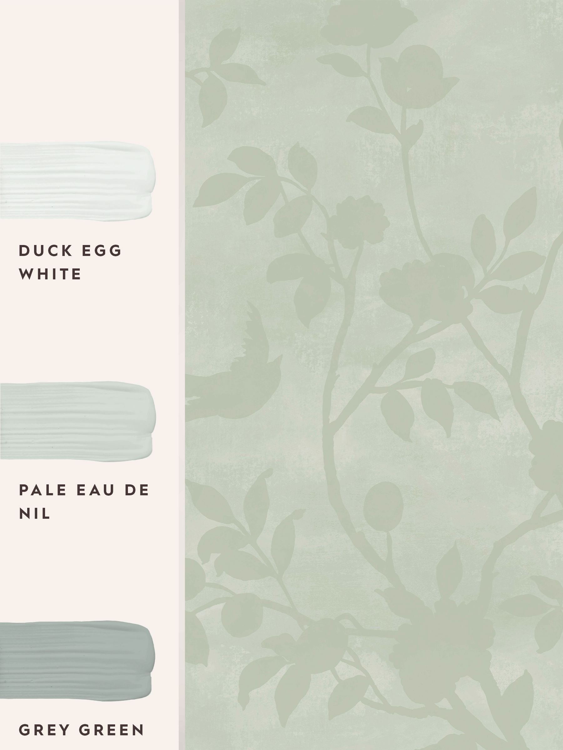 Laura Ashley Eau de Nil Eglantine Silhouette wallpaper 10m (British brand)