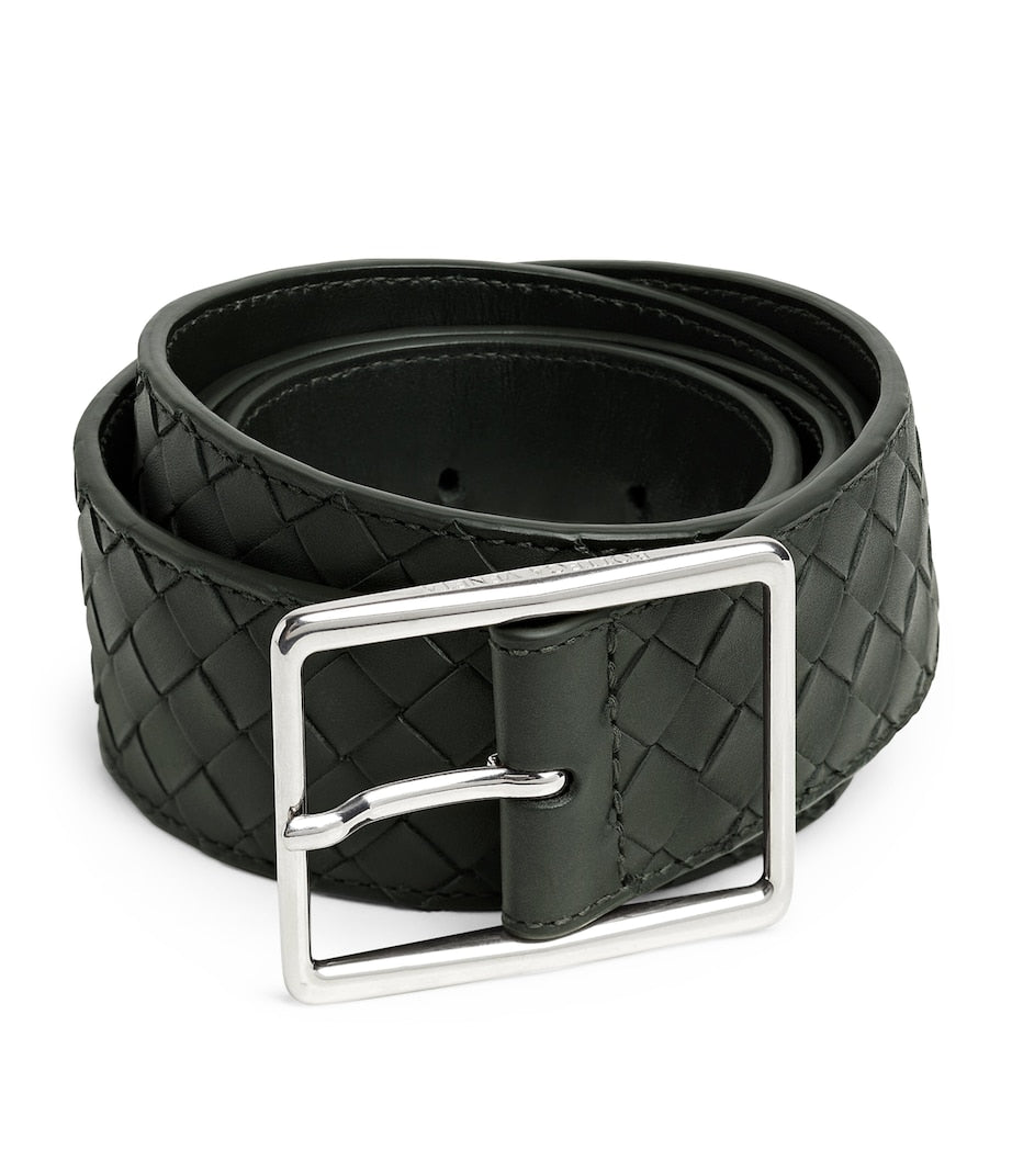 Bottega Veneta Intrecciato leather belt 3.5cm, UK version