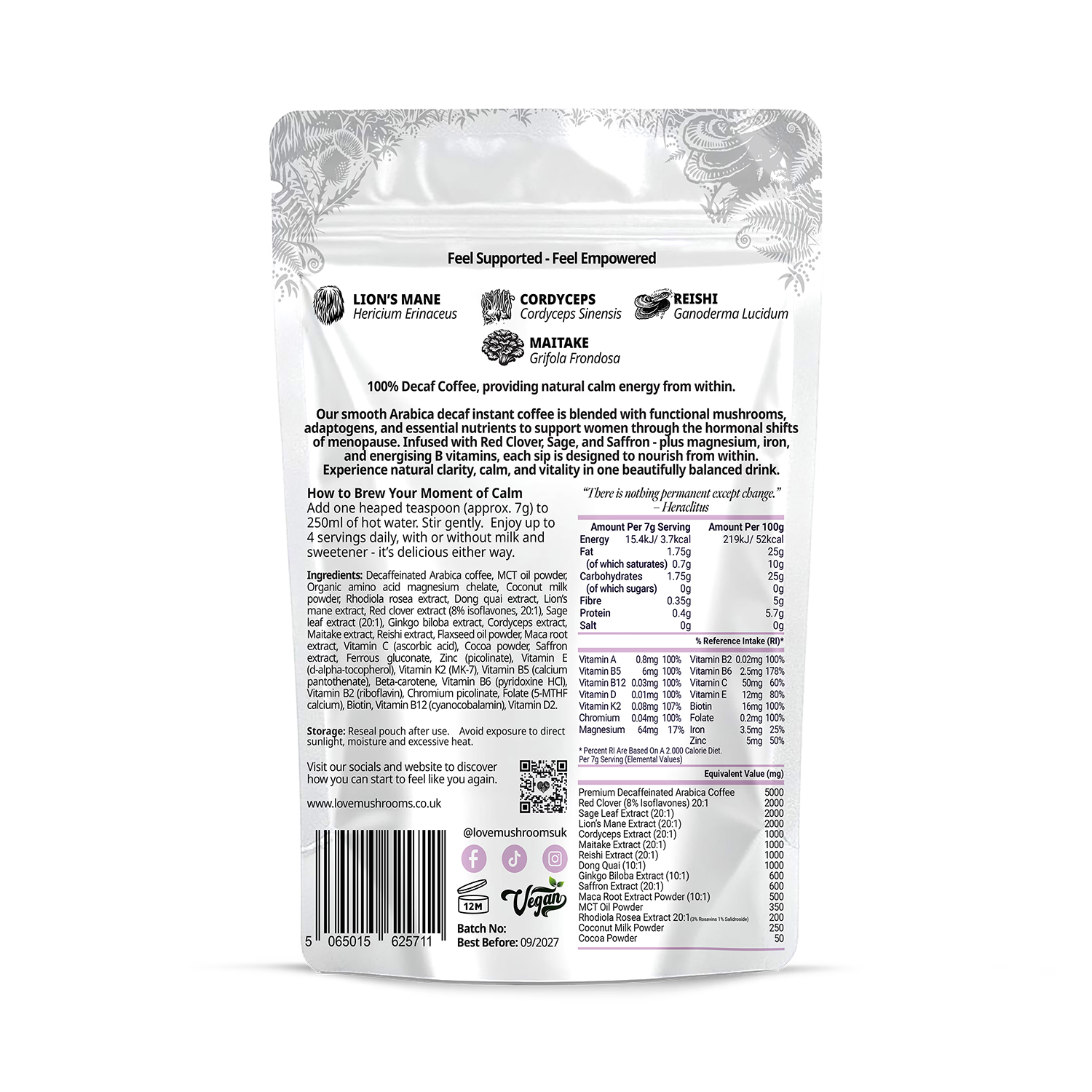 Empower Perimenopause Coffee 150g pouch - British product