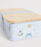 Harrods metal icons lunch box with vacuum-sealed bamboo lid, 1350ml capacity, UK version