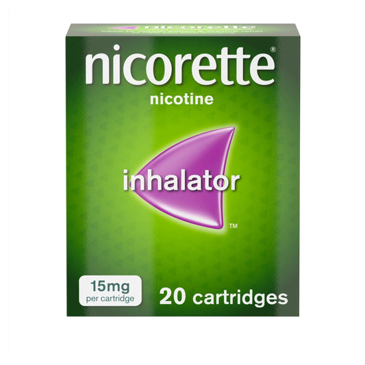 Nicorette Inhalator - 15mg, x20 Cartridges (stop smoking aid) smoking control Sainsburys   
