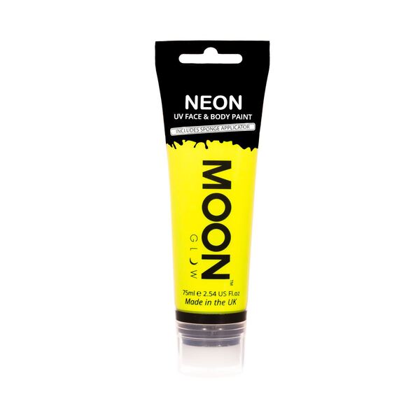 Moon Glow Neon UV Face Paint Yellow 75ml imported from the UK