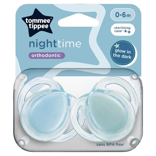 Tommee Tippee Night Soother 0-6m 2 pack (British brand)