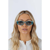 SVNX oval rectangular vintage blue sunglasses, UK version