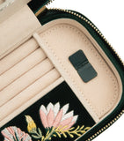WOLF Zoe floral-embroidered travel jewellery case (British brand)