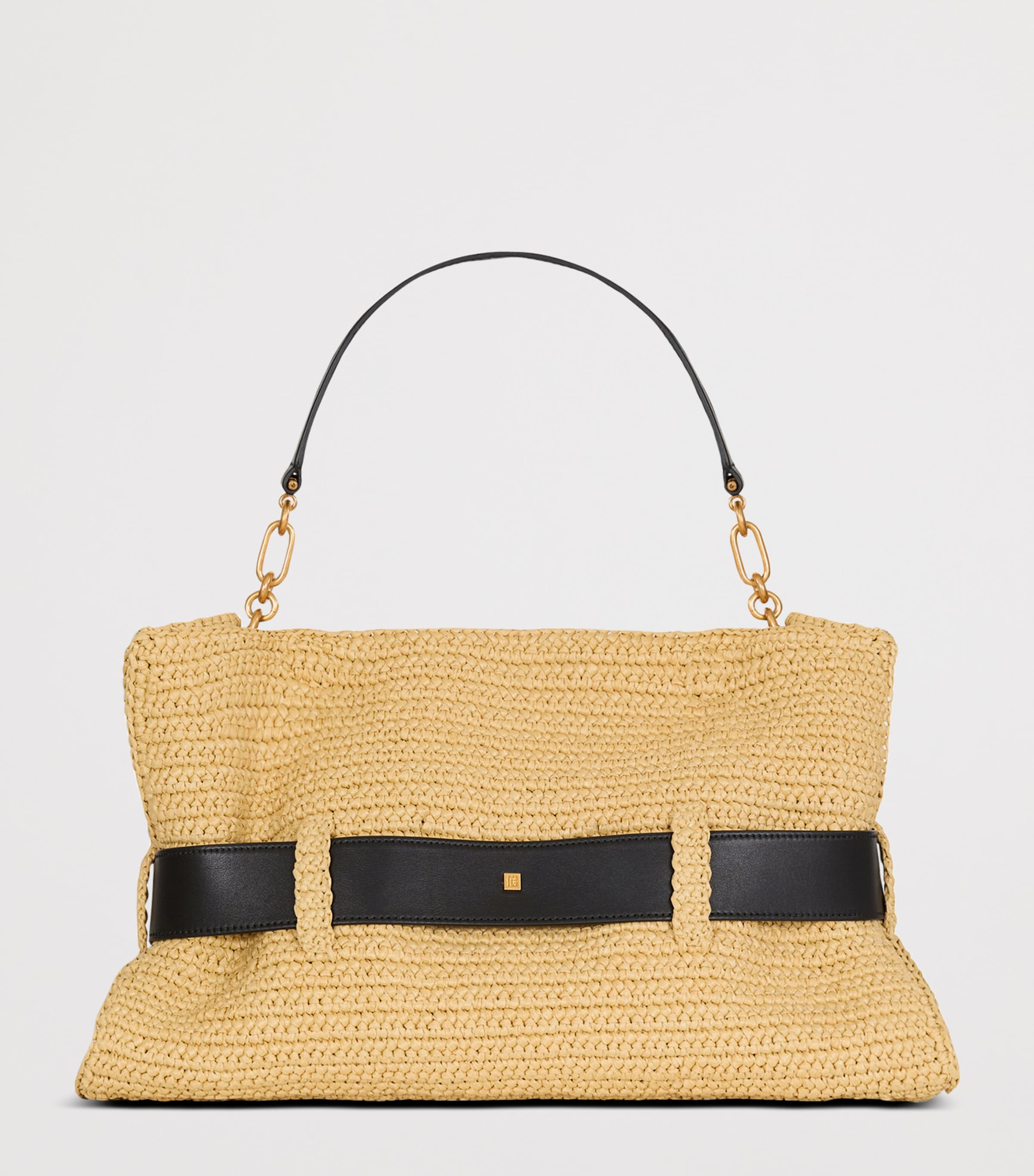Balmain medium faux-raffia Anthem shoulder bag (British brand)