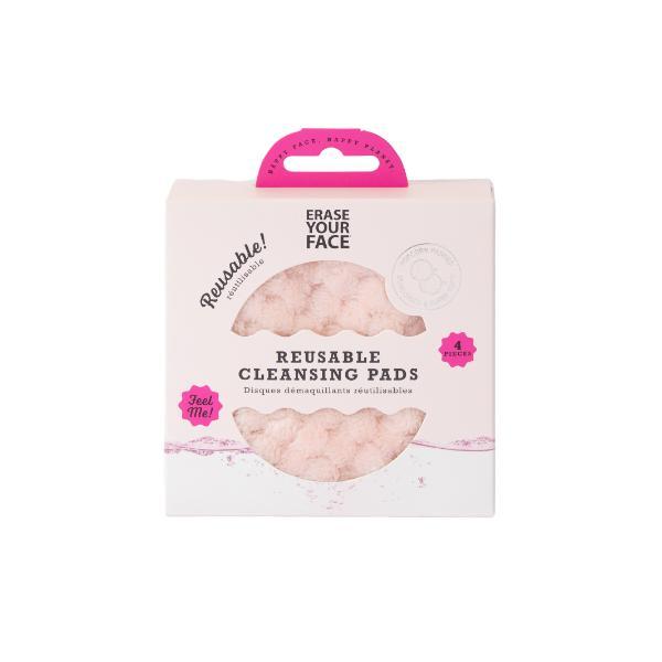 Erase Your Face reusable pink popcorn cleansing pads 4 pack (British brand)