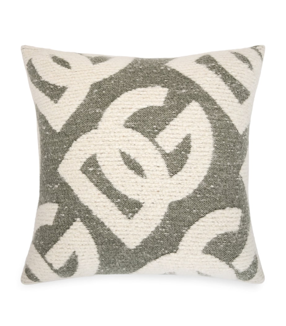 Dolce&Gabbana Casa wool-silk-cashmere logo cushion 50cm x 50cm - British product