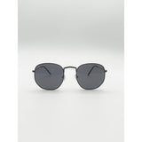 SVNX hexagon aviator sunglasses black metal frame, UK version