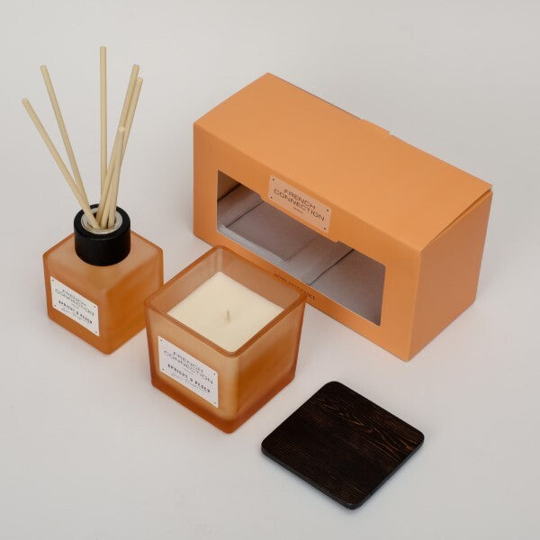French Connection Apricot Peach diffuser candle set 100ml 220g, UK version