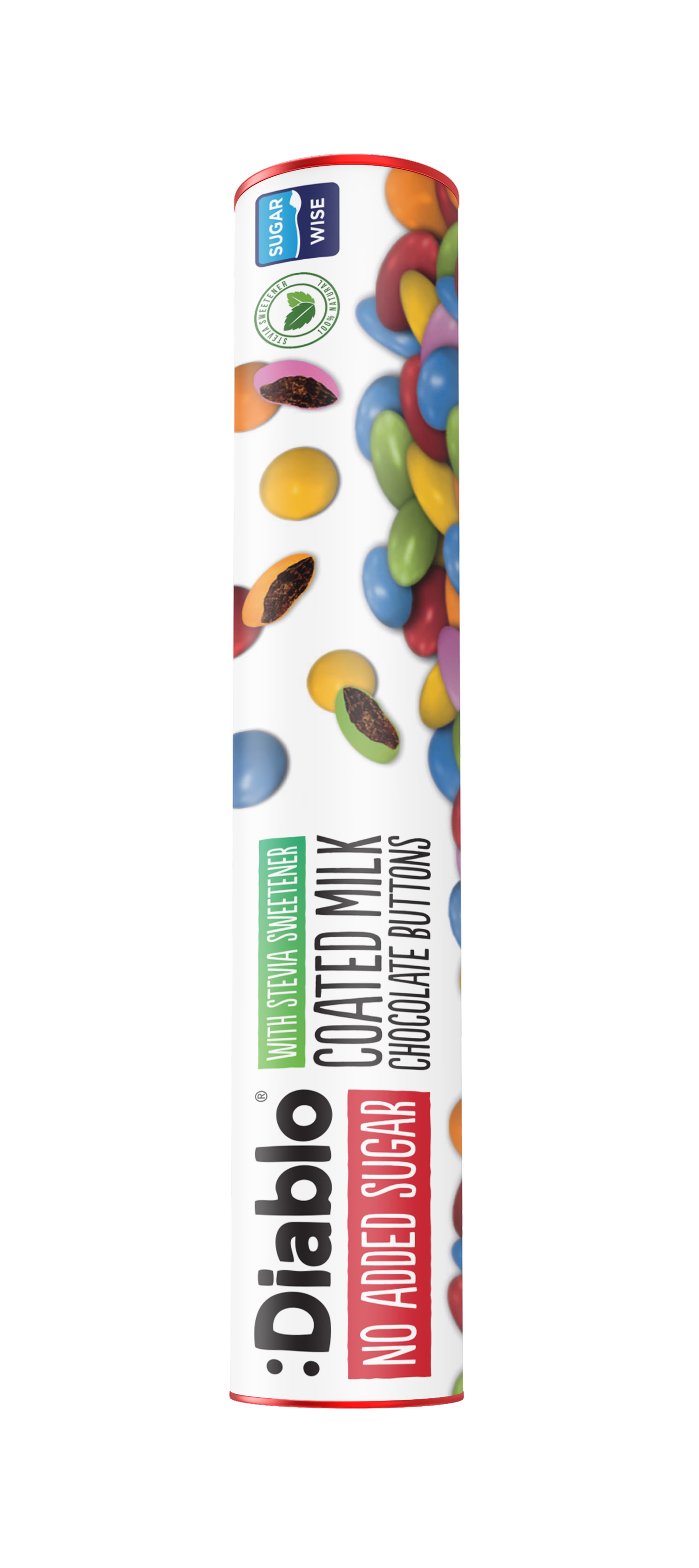 Diablo milk chocolate buttons 22g tubes pack of 20 (British brand)