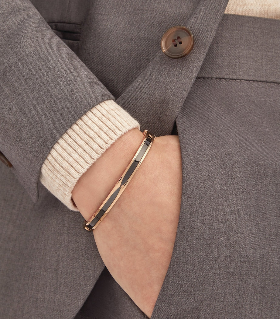 Bvlgari B.Zero1 rose gold and ceramic bangle, UK version
