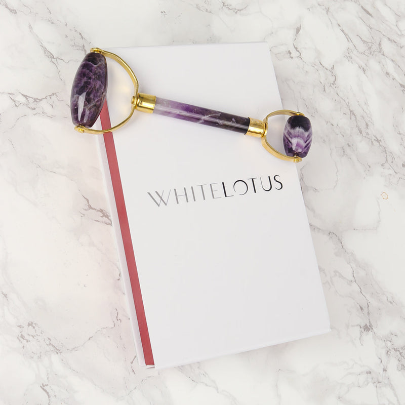 Genuine amethyst crystal roller for facial massage (British brand)