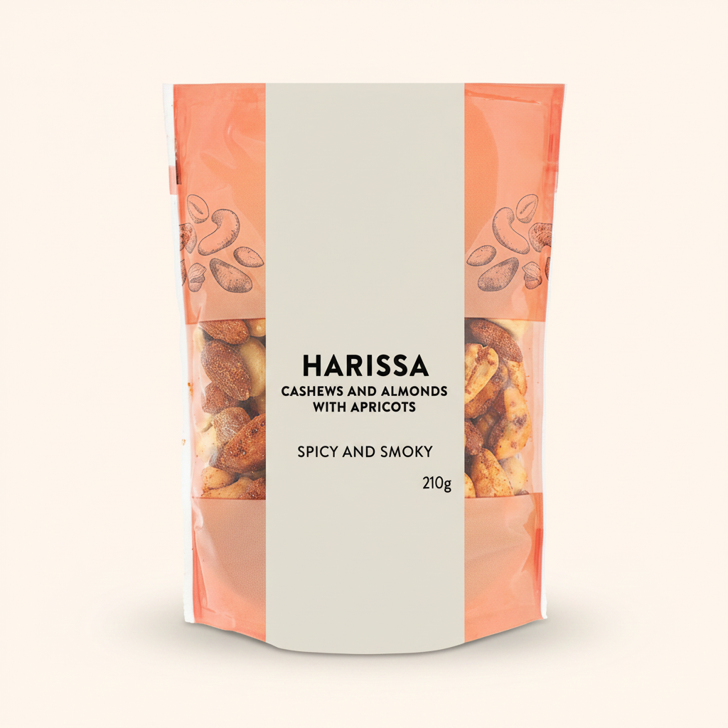 Holland & Barrett Harissa Spiced Cashew and Almond Mix with Apricots 210g, imported from the UK