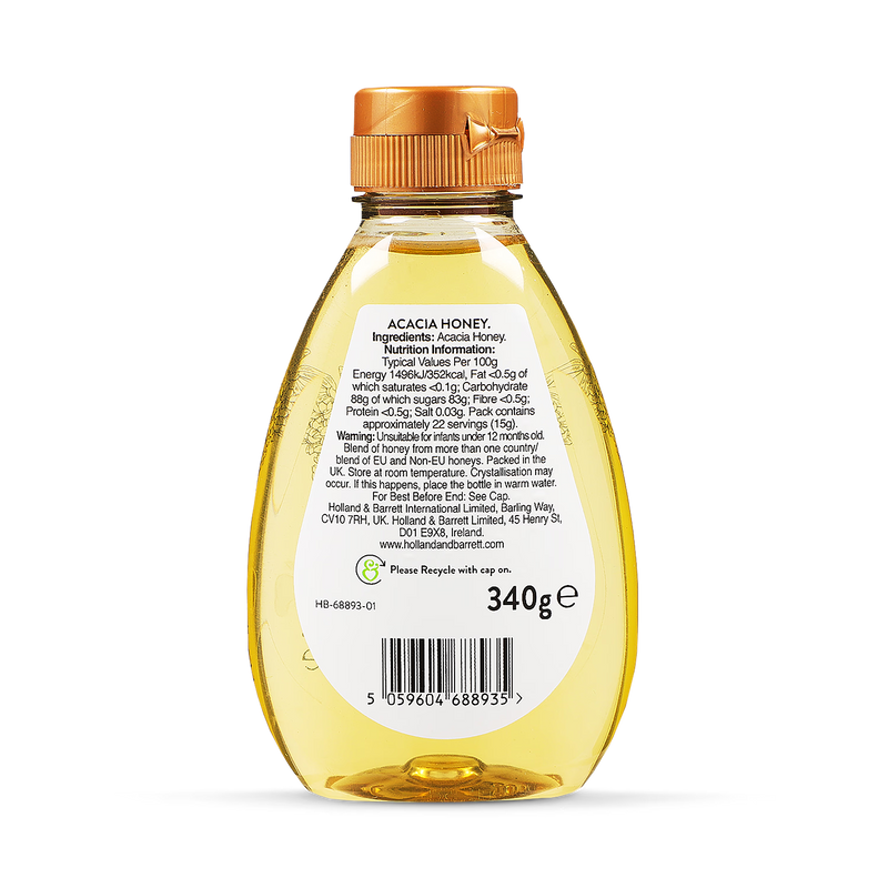 Holland & Barrett Pure Acacia Honey Jar 340g, UK version