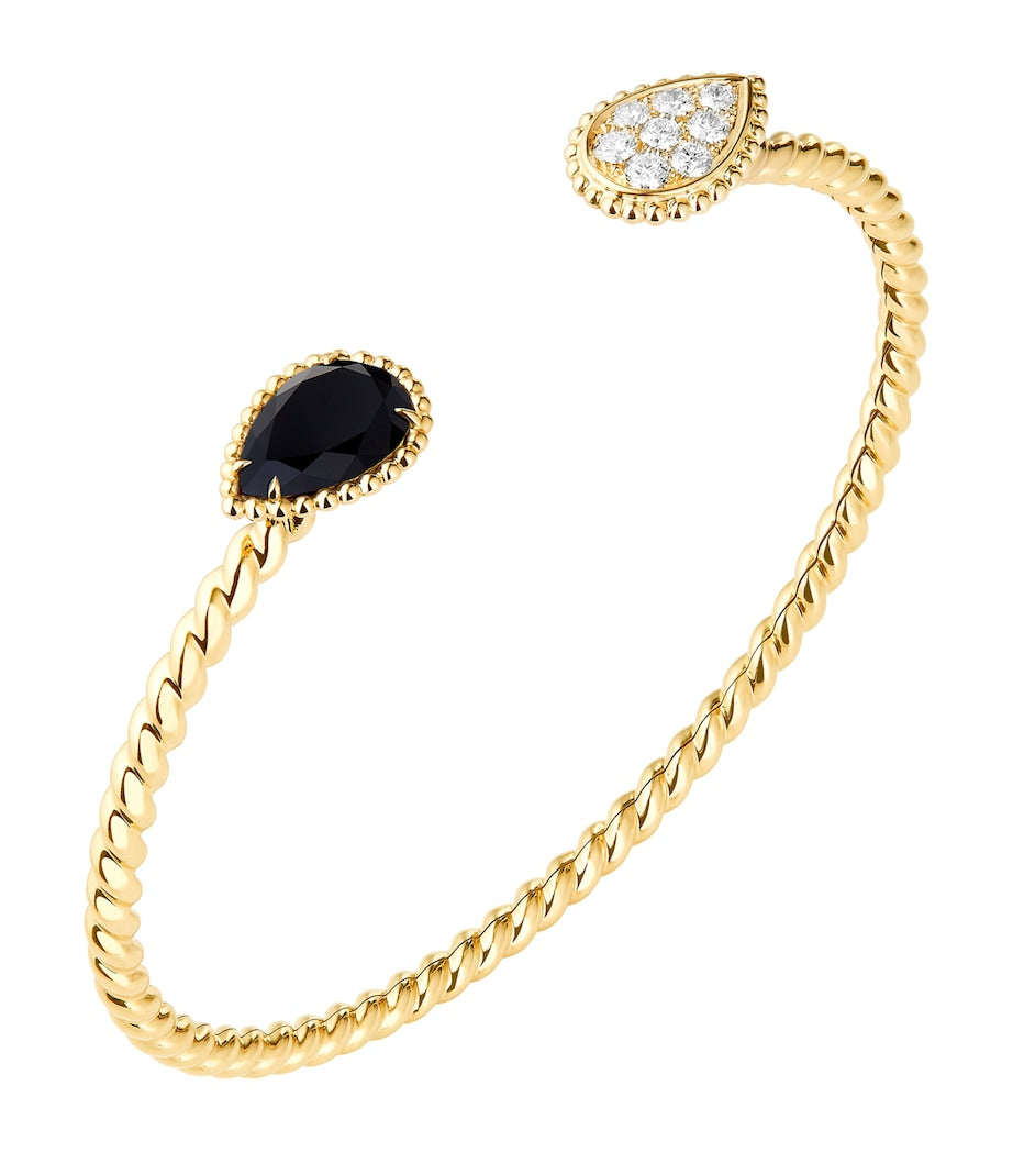 Boucheron Serpent Bohème bangle yellow gold diamond onyx, imported from the UK