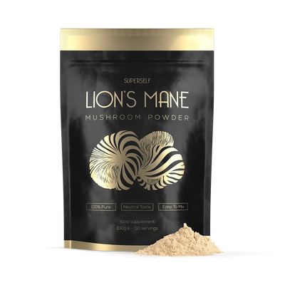 Holland & Barrett SuperSelf Lion's Mane Mushroom Powder 100g- Buy online at McGrocer