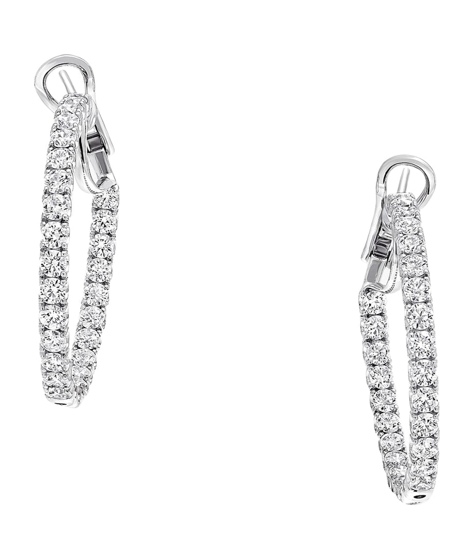 Graff classic hoop earrings in 18kt white gold (British brand)