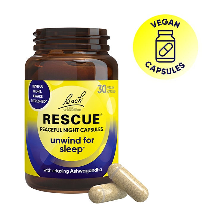 Bach RESCUE Peaceful Night 30 Capsules Sleep & Relaxation Tablets Holland&Barrett   