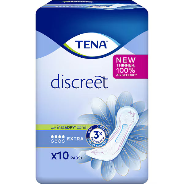 TENA Discreet Extra incontinence pads 10 pack, UK version