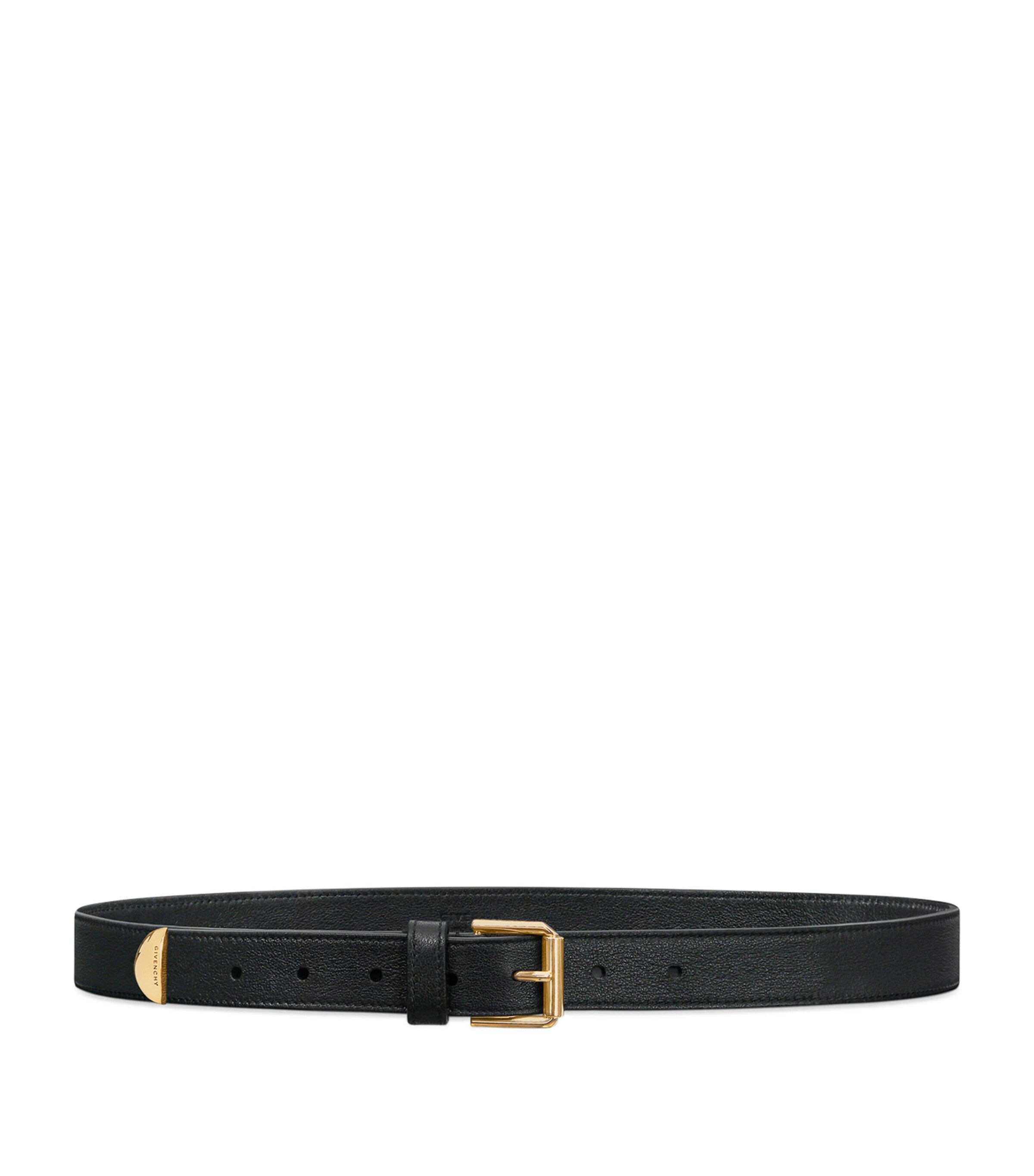 Givenchy Leather Voyou Belt with gold-tone hardware, UK version