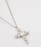 Dolce&Gabbana rhinestone cross necklace 50cm (British brand)