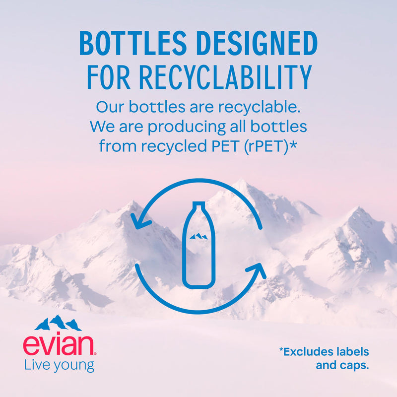 Evian natural mineral water 6x500ml, UK version