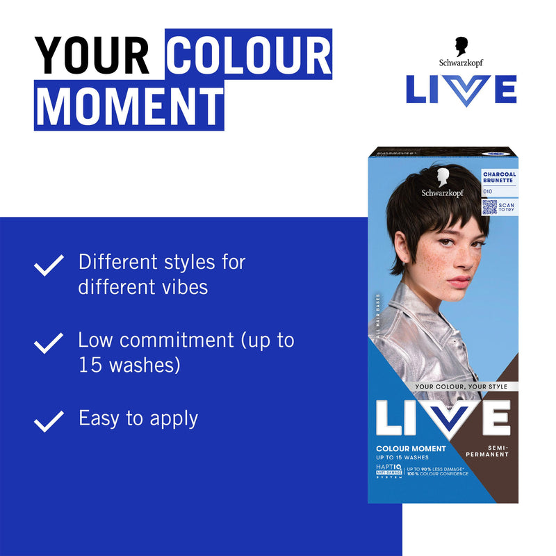 Schwarzkopf charcoal brunette semi permanent hair dye, imported from the UK