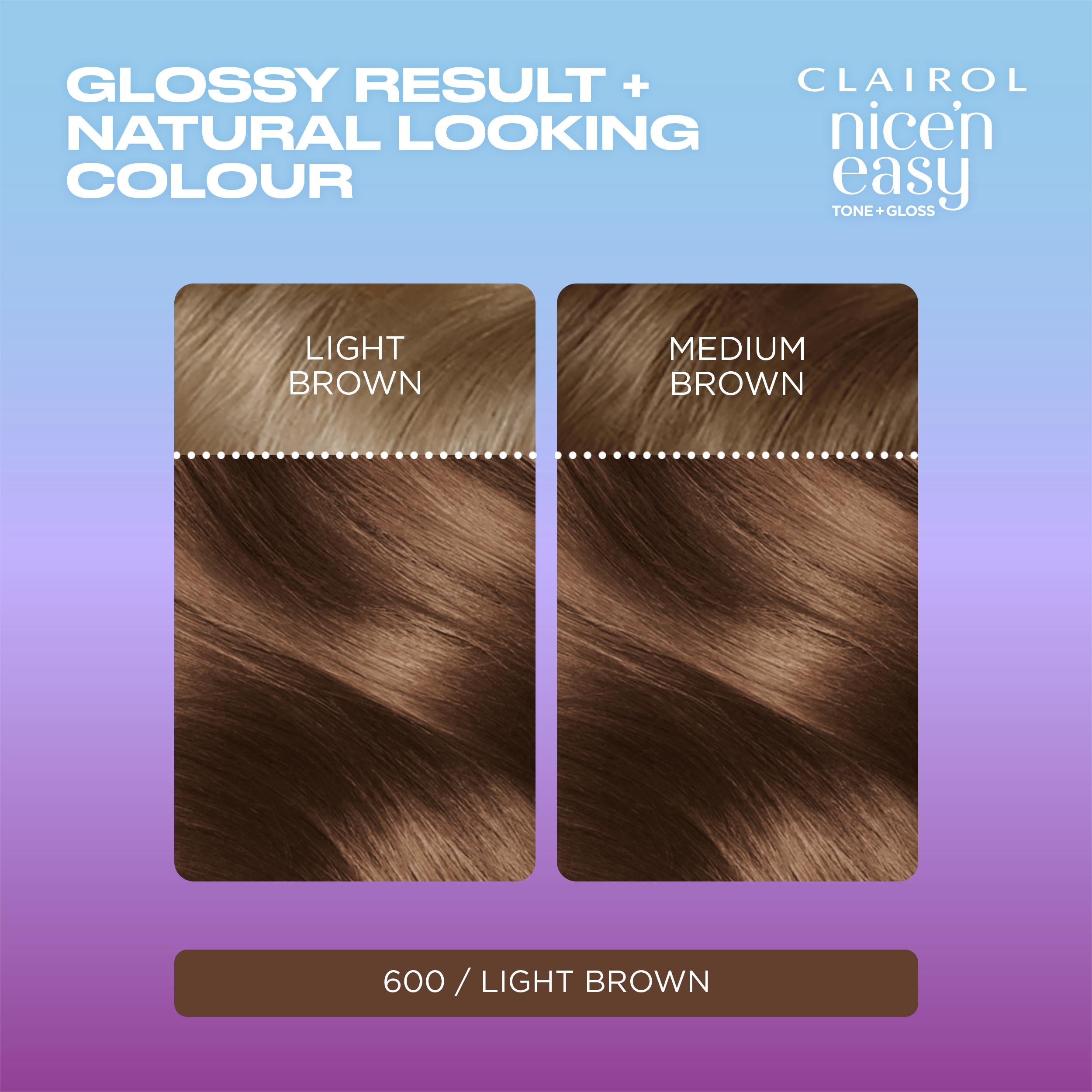 Clairol Nice'N Easy Tone+Gloss Light Brown hair dye - British product