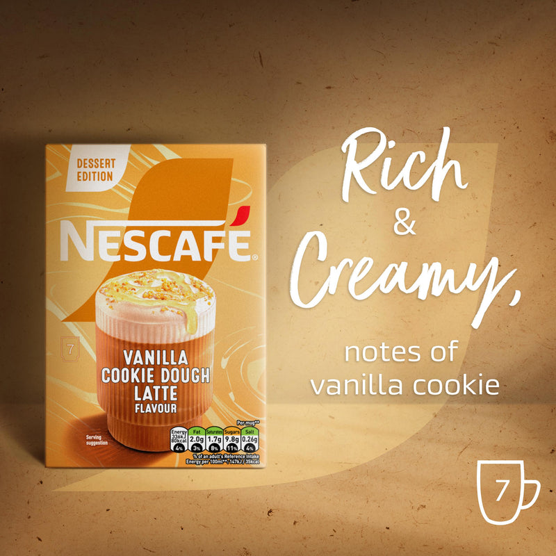 Nescafé vanilla cookie dough latte sachets 7x19.5g - British product