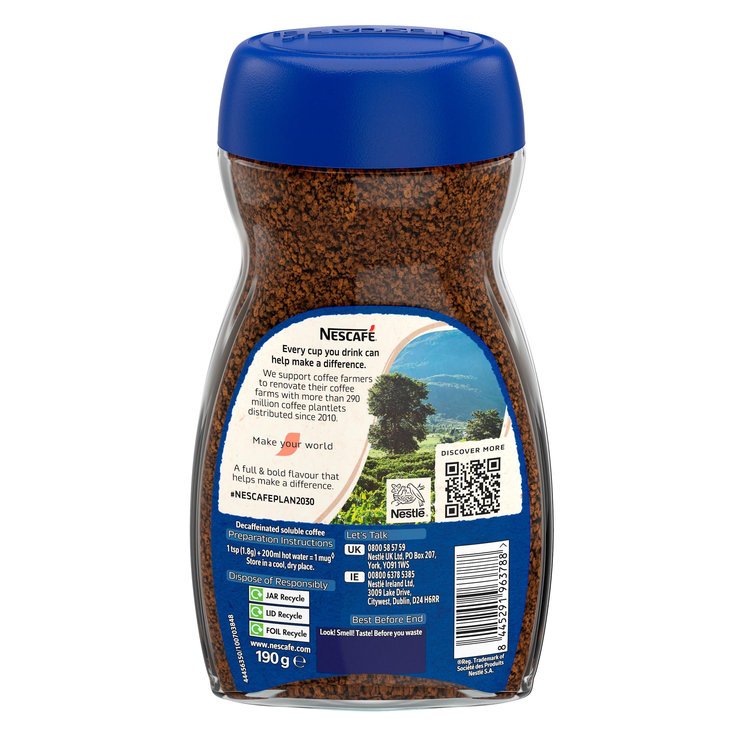 Nescafe decaf instant coffee 190g - British product