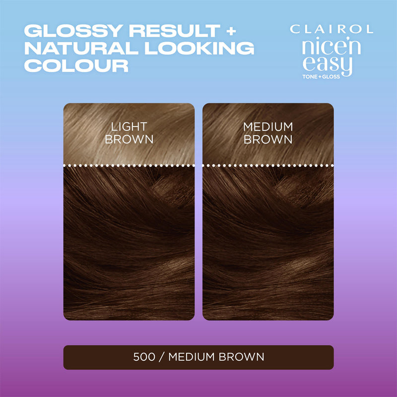 Clairol Nice'N Easy Medium Brown semi-permanent hair dye, imported from the UK