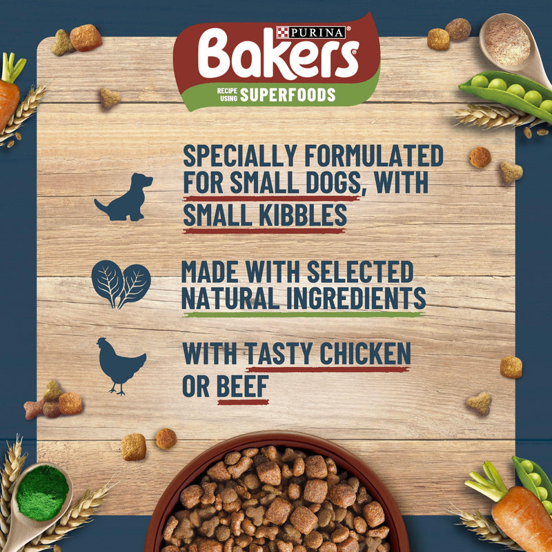 Bakers small dog chicken dry dog food 1.1kg - British product