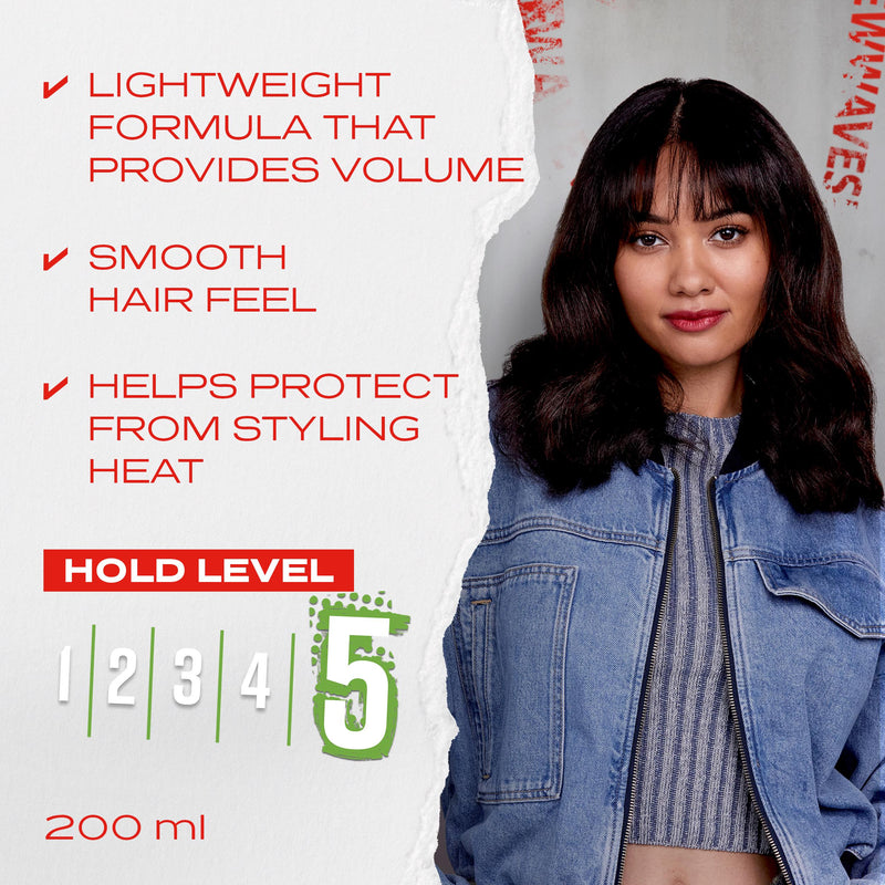 Wella Shockwaves Volume Mousse 200ml, imported from the UK
