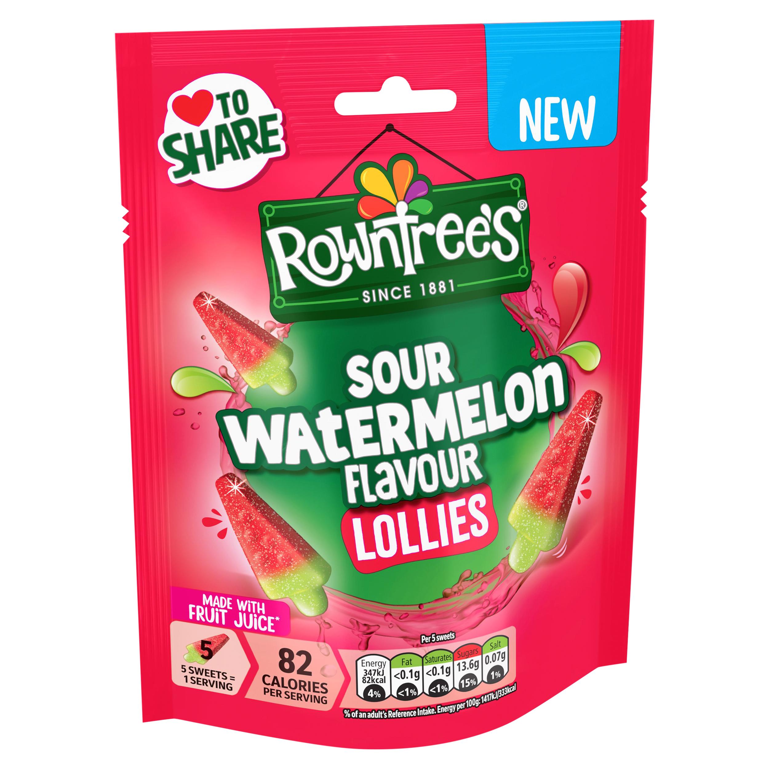 Rowntree's sour watermelon lollies 130g, UK version