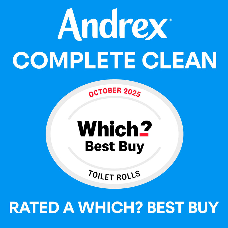 Andrex Complete Clean Mega toilet rolls x12, imported from the UK