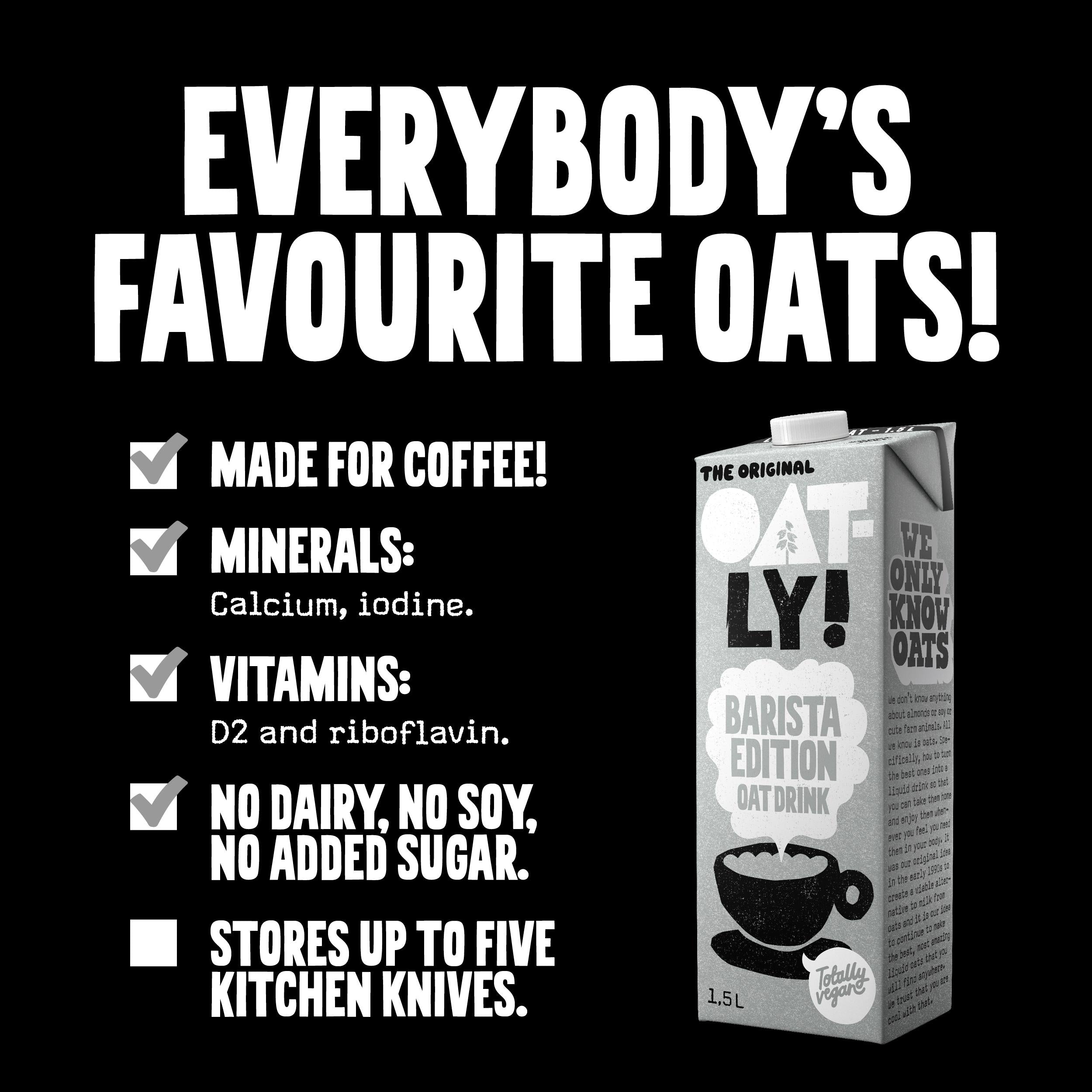 Oatly oat drink Barista Edition 1.5L, imported from the UK
