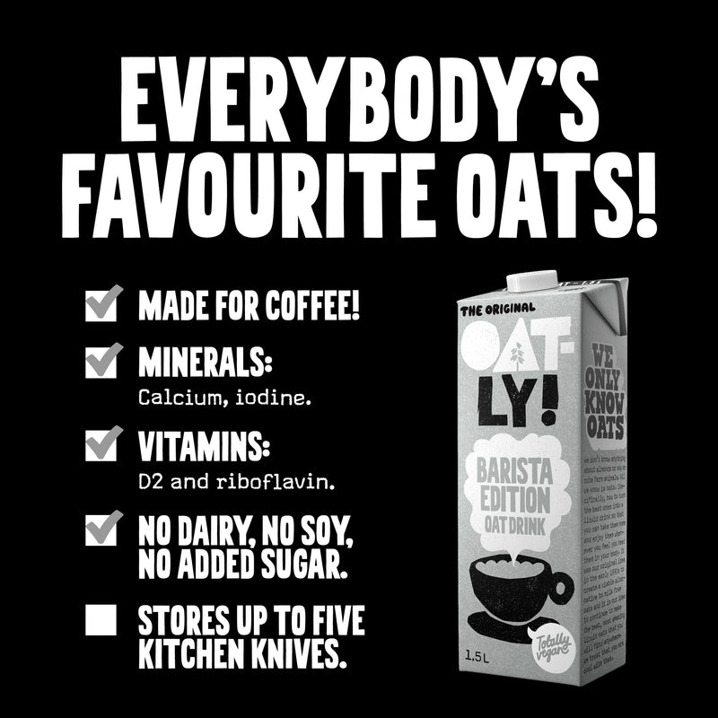 Oatly oat drink Barista Edition 1.5L, imported from the UK