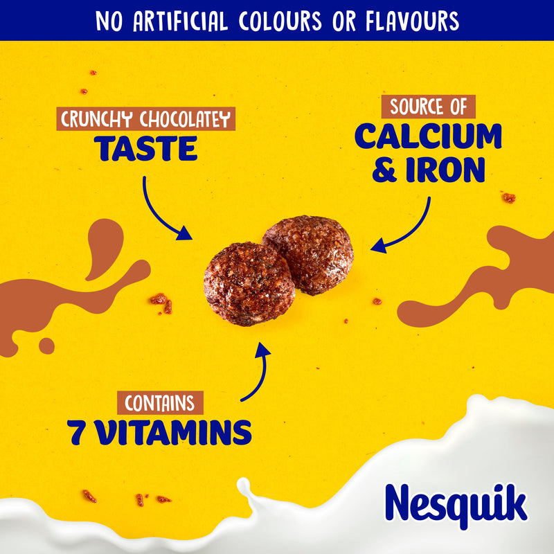 Nestle Nesquik chocolate cereal 375g pack , imported from the UK