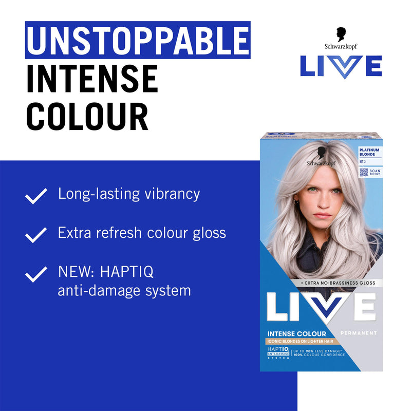 Schwarzkopf B15 Platinum Blonde permanent hair dye, UK version