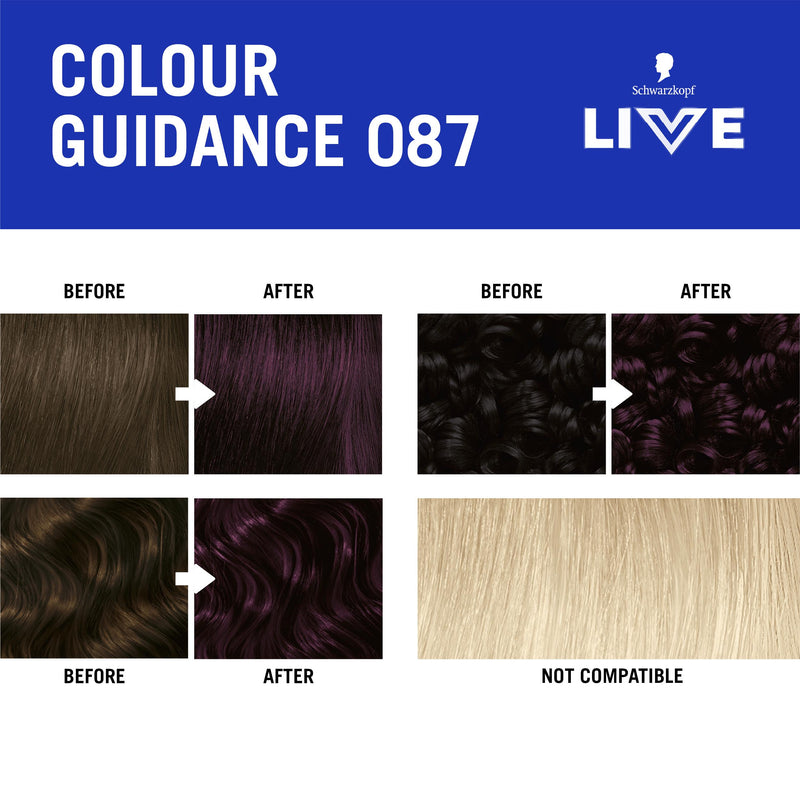Schwarzkopf Mystic Violet hair dye 087, imported from the UK