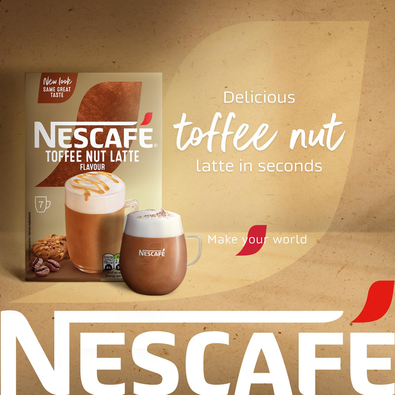 Nescafe Toffee Nut Latte instant coffee sachets 130.2g - British product