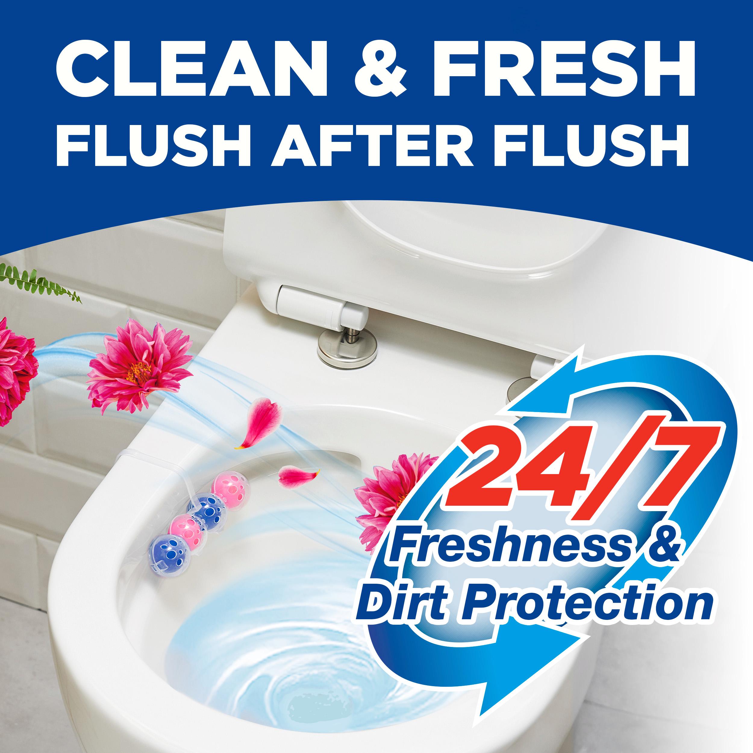 Flower-Scented Toilet Rim Block with 4-Function Formula 50g