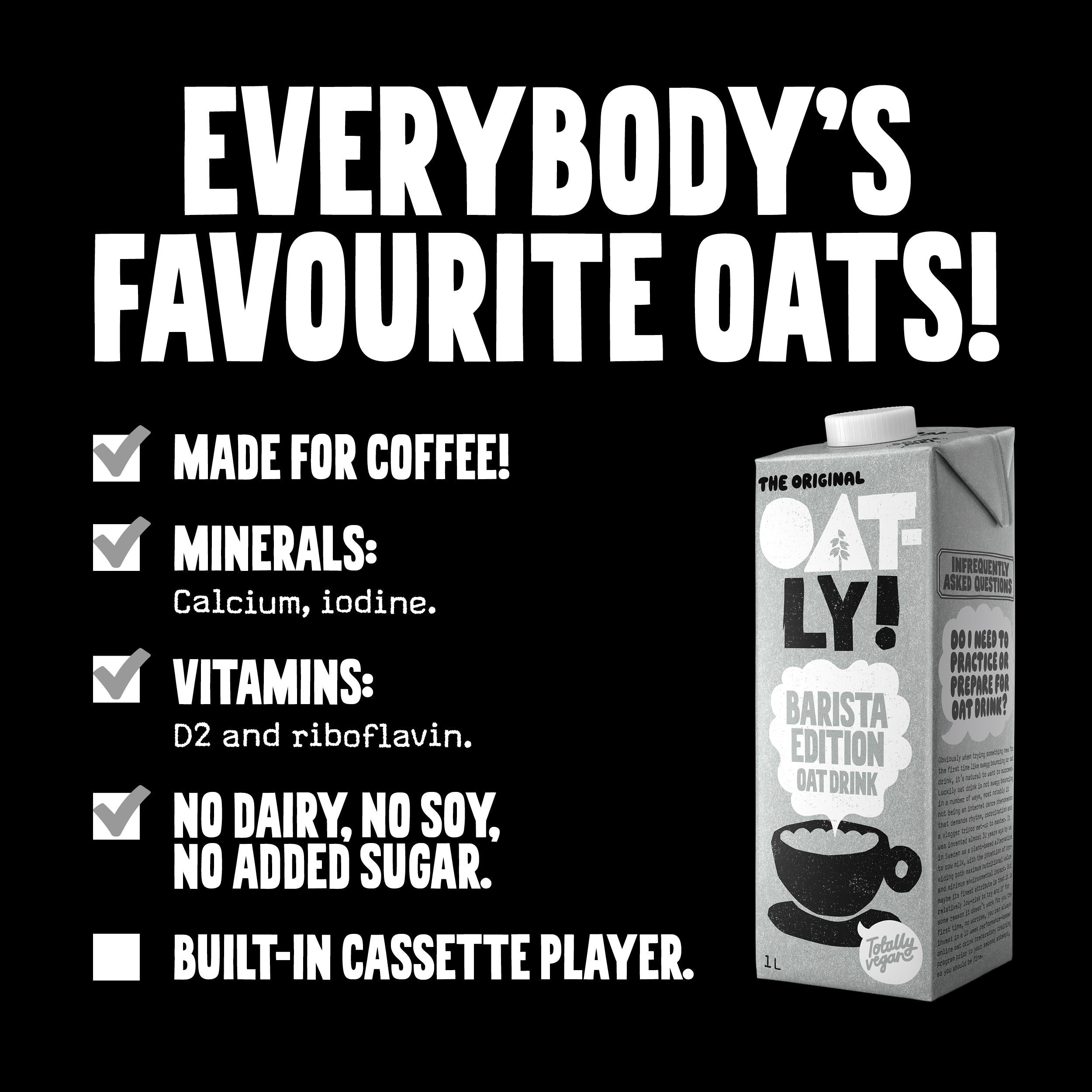 Oatly oat drink Barista Edition 1L - British product