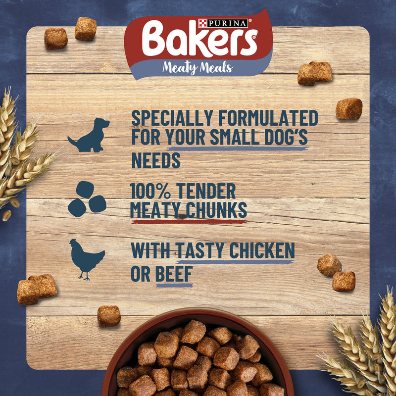 Bakers Meaty Meals small dog dry dog food 1kg, imported from the UK
