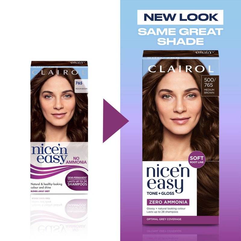 Clairol Nice'N Easy Medium Brown semi-permanent hair dye, imported from the UK