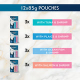 Gourmet cat food Ocean Delicacies in Gravy 12x85g - British product