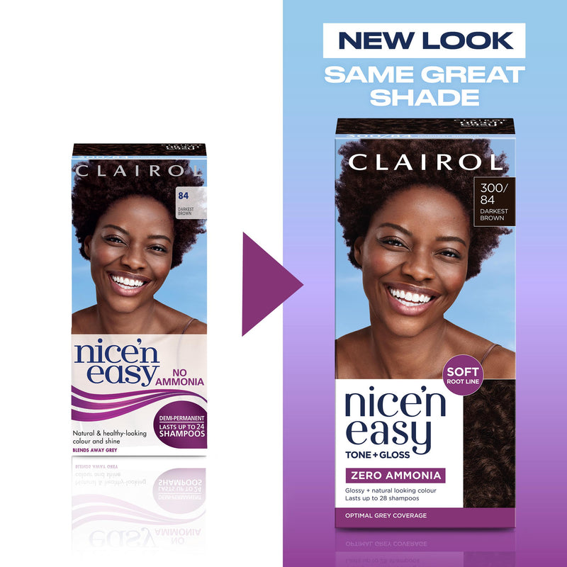 Clairol semi permanent hair dye Darkest Brown 300/84, imported from the UK